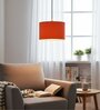 12-Inch Orange Fabric Drum Pendant Light