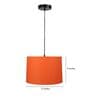 12-Inch Orange Fabric Drum Pendant Light, Modern Hanging Ceiling Lamp