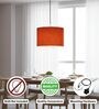 12-Inch Orange Fabric Drum Pendant Light