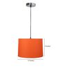 12-Inch Orange Fabric Drum Pendant Light
