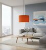12-Inch Orange Fabric Drum Pendant Light