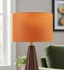 12-Inch Orange Texture Fabric Drum Lampshade