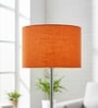 12-Inch Orange Texture Fabric Drum Lampshade