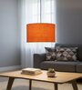 12-Inch Orange Texture Fabric Drum Pendant Light
