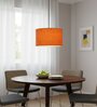 12-Inch Orange Texture Fabric Drum Pendant Light