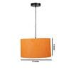 12-Inch Orange Texture Fabric Drum Pendant Light, Modern Hanging Ceiling Lamp