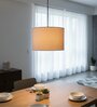 12-Inch Premium Jute Fabric Drum Pendant Light