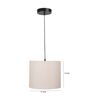 12-Inch Premium Jute Fabric Drum Pendant Light, Modern Hanging Ceiling Lamp