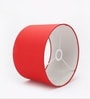 12-Inch Red Fabric Drum Lampshade