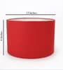 12-Inch Red Fabric Drum Lampshade