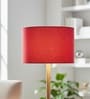 12-Inch Red Fabric Drum Lampshade