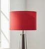 12-Inch Red Fabric Drum Lampshade