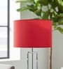 12-Inch Red Fabric Drum Lampshade