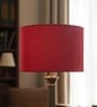 12-Inch Red Fabric Drum Lampshade