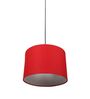 12-Inch Red Fabric Drum Pendant Light
