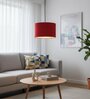 12-Inch Red Fabric Drum Pendant Light