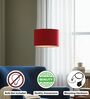12-Inch Red Fabric Drum Pendant Light