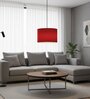 12-Inch Red Fabric Drum Pendant Light