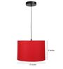 12-Inch Red Fabric Drum Pendant Light, Modern Hanging Ceiling Lamp