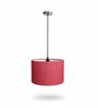 12-Inch Red Jute Fabric Drum Pendant Light