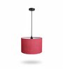 12-Inch Red Jute Fabric Drum Pendant Light, Modern Hanging Ceiling Lamp