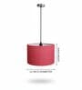 12-Inch Red Jute Fabric Drum Pendant Light