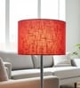 12-Inch Red Texture Fabric Drum Lampshade