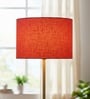 12-Inch Red Texture Fabric Drum Lampshade