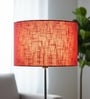 12-Inch Red Texture Fabric Drum Lampshade