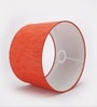 12-Inch Red Texture Fabric Drum Lampshade