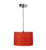 12-Inch Red Texture Fabric Drum Pendant Light