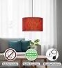 12-Inch Red Texture Fabric Drum Pendant Light