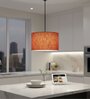 12-Inch Red Texture Fabric Drum Pendant Light