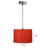 12-Inch Red Texture Fabric Drum Pendant Light