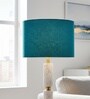 12-Inch Teal Fabric Drum Lampshade