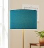 12-Inch Teal Fabric Drum Lampshade