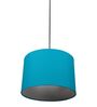 12-Inch Teal Fabric Drum Pendant Light, Modern Hanging Ceiling Lamp