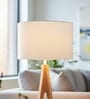 12-Inch White Fabric Drum Lampshade