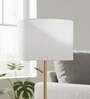 12-Inch White Fabric Drum Lampshade