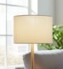 12-Inch White Fabric Drum Lampshade