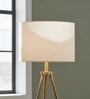 12-Inch White Fabric Drum Lampshade