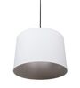 12-Inch White Fabric Drum Pendant Light