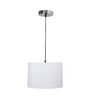 12-Inch White Fabric Drum Pendant Light