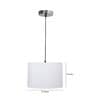 12-Inch White Fabric Drum Pendant Light