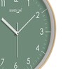 12 Inches Modern Wall Clock Sage Green With Gold Ring