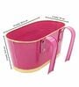 12 Inches Oval Rectangular Pink Metal Planter