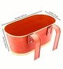 12 Inches Oval Rectangular Red Metal Planter