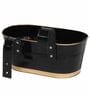 12 Inches Oval Rectangular Set of 3 Black Metal Planter