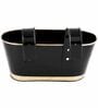 12 Inches Oval Rectangular Set of 3 Black Metal Planter