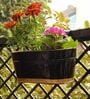 12 Inches Oval Rectangular Set of 3 Black Metal Planter